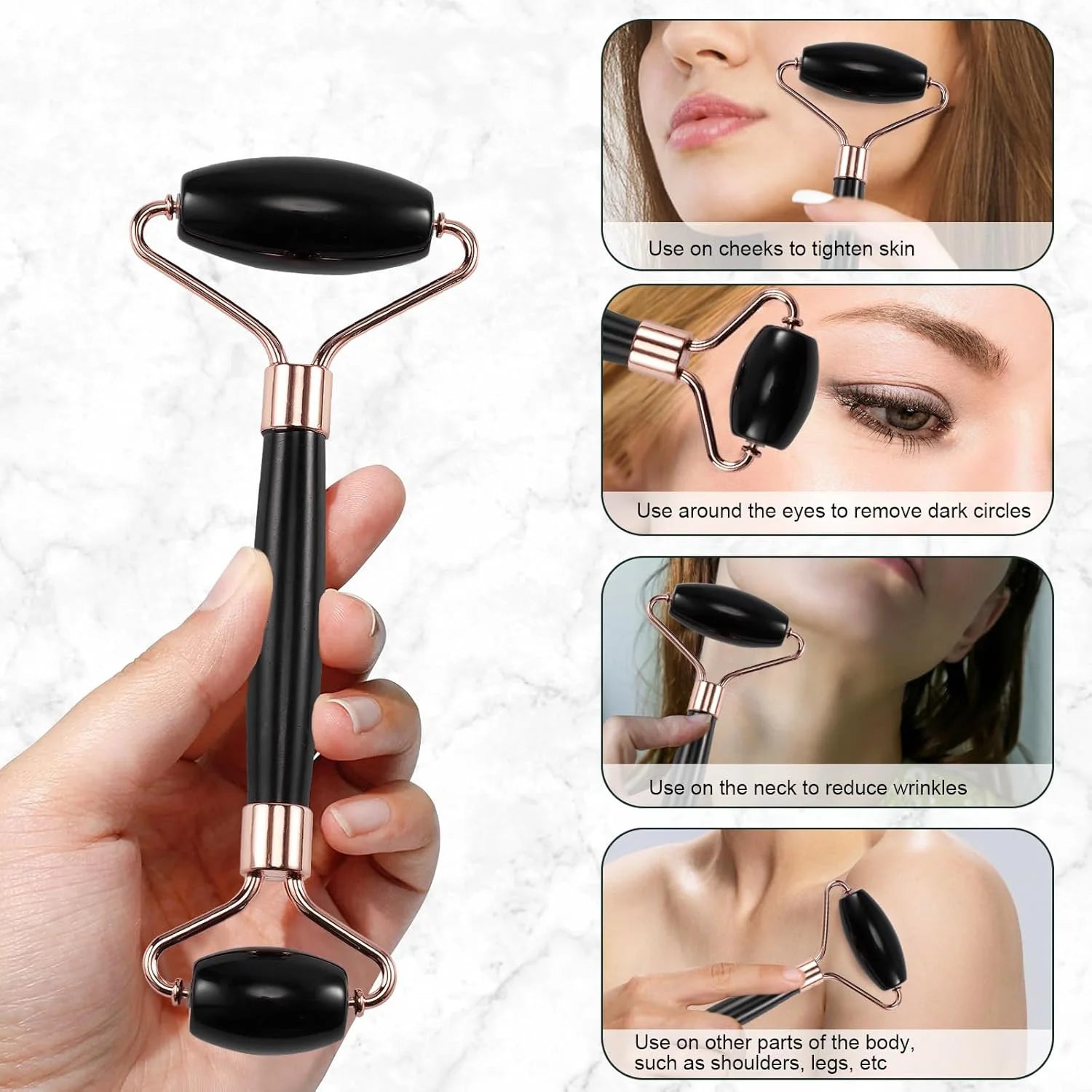 Rouleau Glaçant Visage & Gua Sha – Set Massage Lifting & Contouring