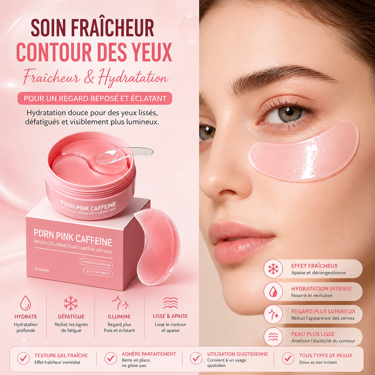 Patchs Oculaires PDRN & Caféine | Anti-Cernes & Anti-Poches