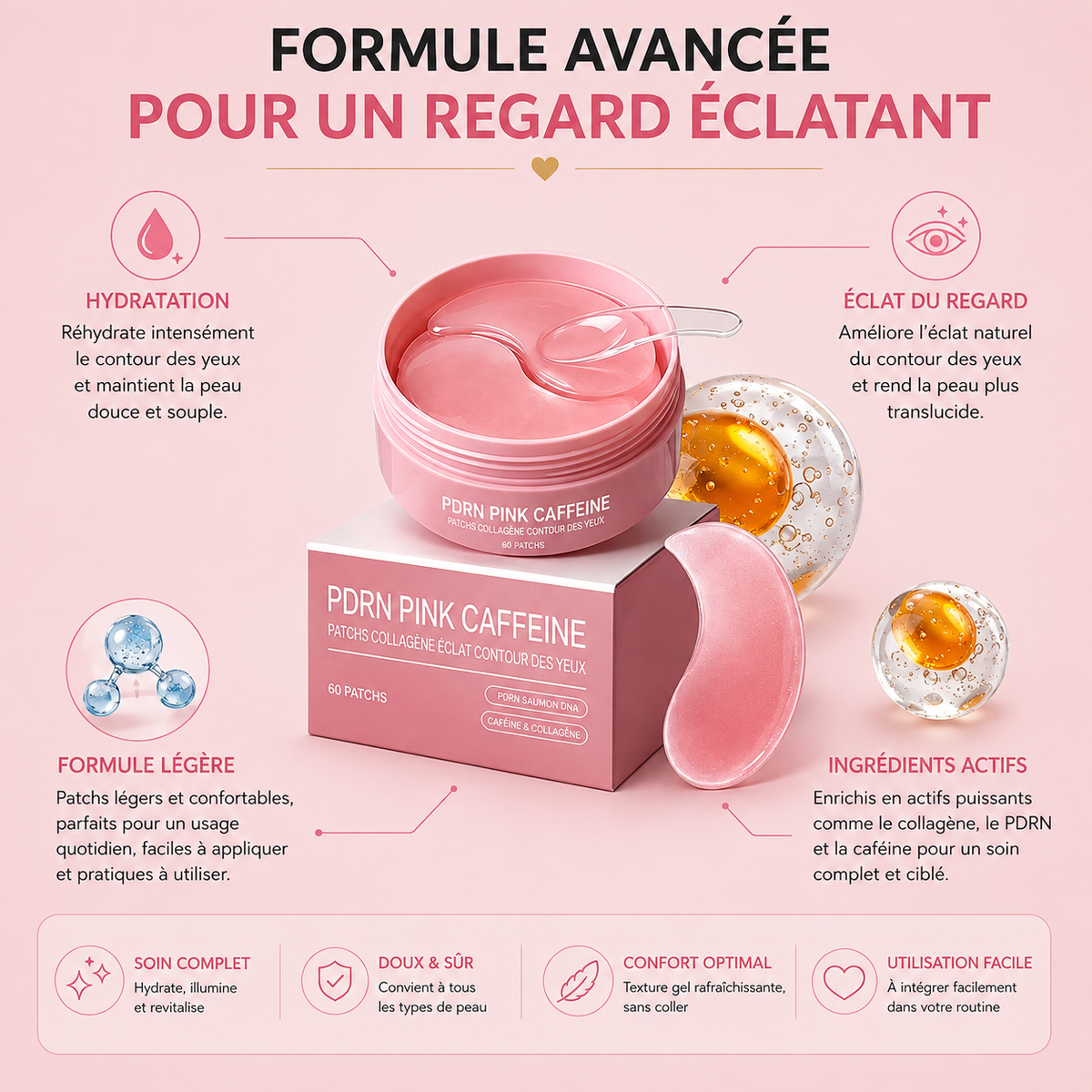 Patchs Oculaires PDRN & Caféine | Anti-Cernes & Anti-Poches