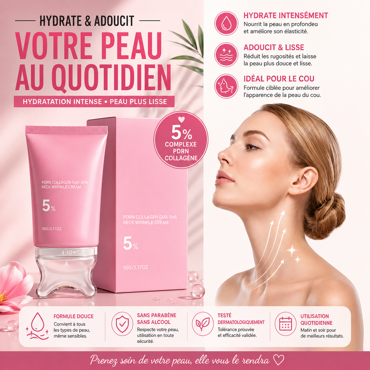 Rituel Collagène PDRN 5% | Soin Visage & Cou avec Gua Sha + Stick