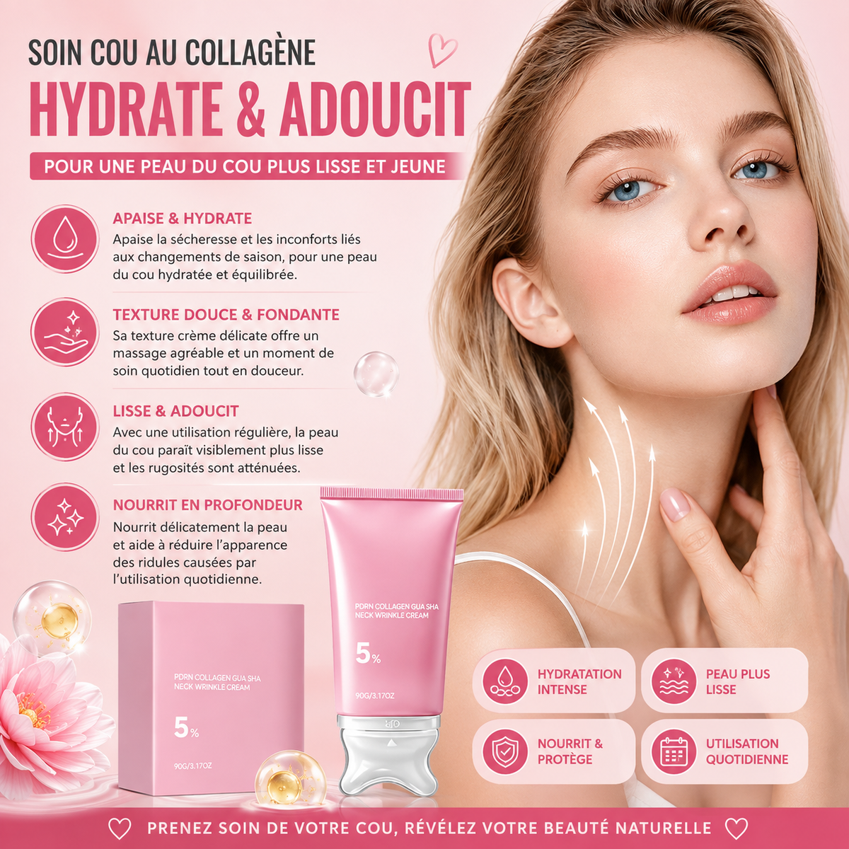 Rituel Collagène PDRN 5% | Soin Visage & Cou avec Gua Sha + Stick