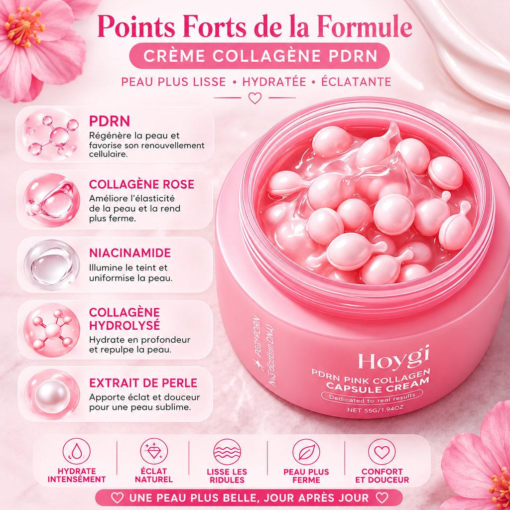 Capsules Crème Visage Collagène & PDRN | Hydratation Intense Dose Unique