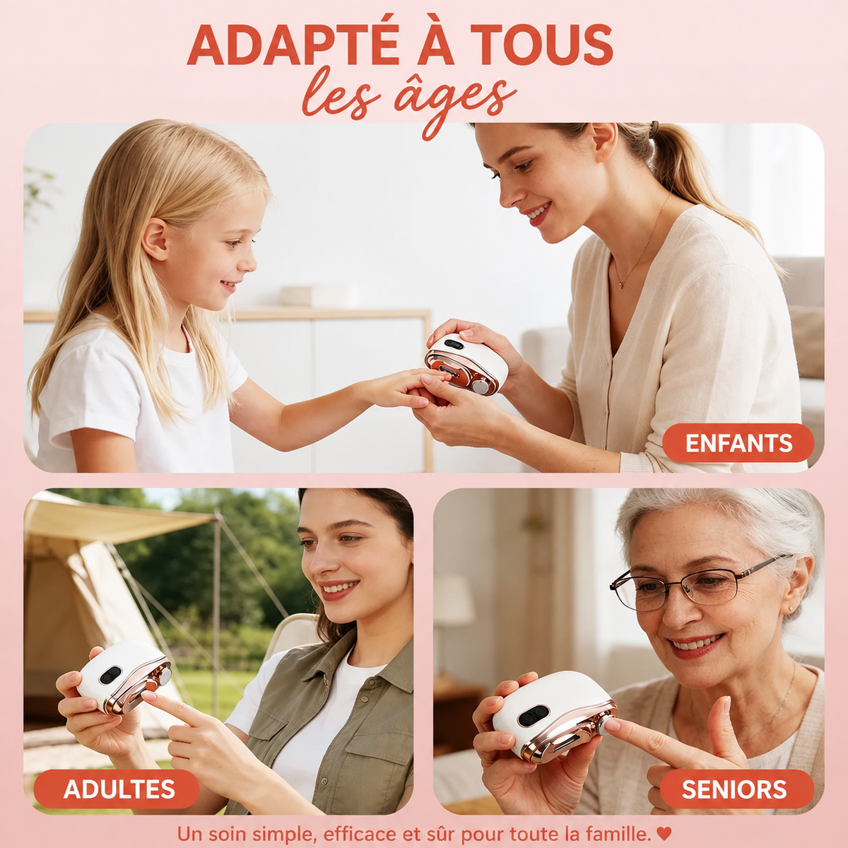 Coupe-ongles Électrique avec Lumière LED — Manucure & Pédicure pour Bébé et Adulte