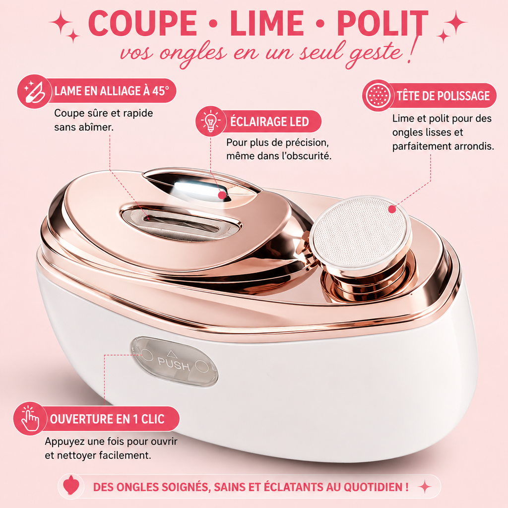 Coupe-ongles Électrique avec Lumière LED — Manucure & Pédicure pour Bébé et Adulte