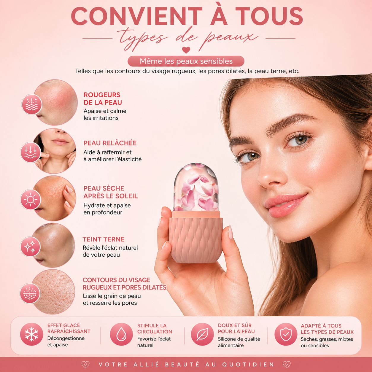 Rouleau Glaçant Visage – Soin Raffermissant & Éclat
