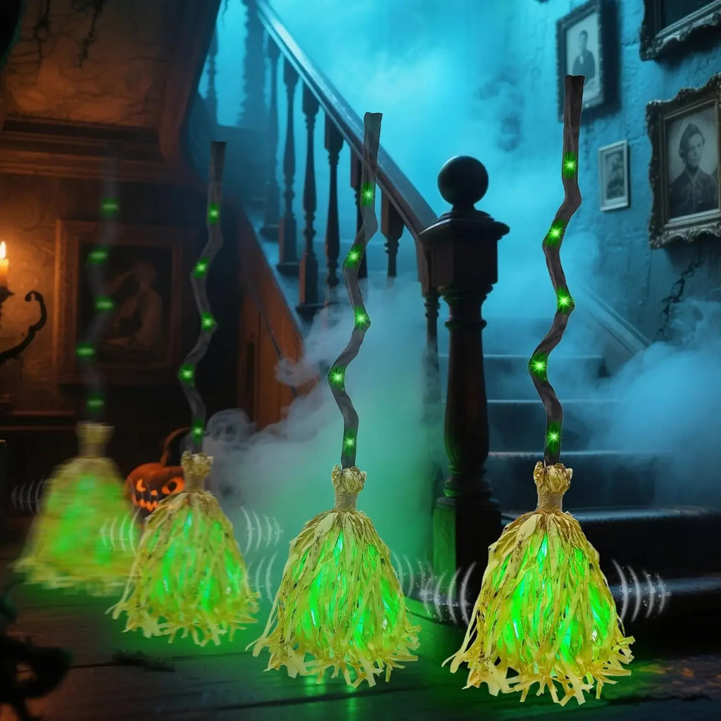 Balai de Sorcière Animé Halloween – Lumières, Sons & Mouvement