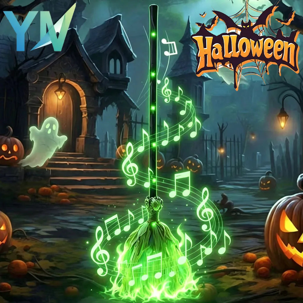 Balai de Sorcière Animé Halloween – Lumières, Sons & Mouvement