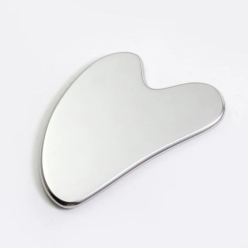 Kit Massage Visage – Gua Sha Inox, Rouleau Glaçant & Brosse Drainante